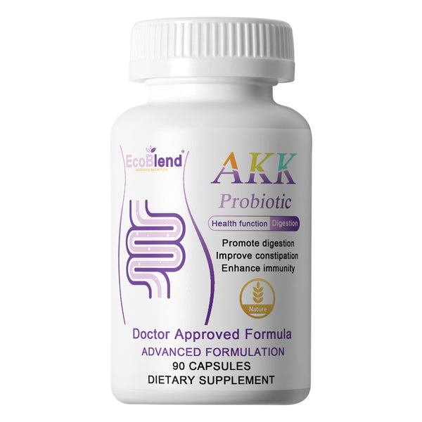 EcoBlend Probiotics AKK bacteria AH39 - Vegan Collagen Support - 1 Month Supply - Probiotics for Gut, Hair, Skin & Nails - Vegan - 90 Capsules